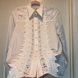River Island White Lace Blouse